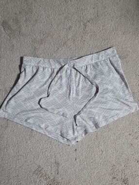 Cozy Light Gray Chevron Lounge Shorts with Drawstring